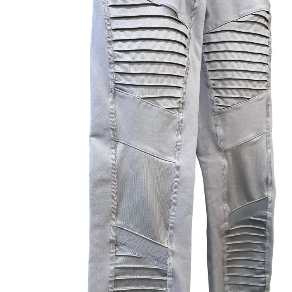 Alo Full Length Light Gray Activewear Workout Leggings Womens Extra Small Yoga‎